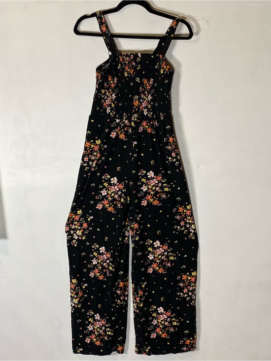 No Boundaries Pants - Floral Wide Leg Smocked Jumpsuit Cottagecore Boho Sleeveless Romper Medium